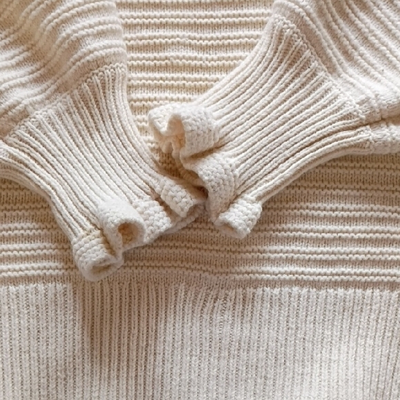 Madewell Women's Ruffle Pullover Cream Knit Sweater Size L - Picture 9 of 11